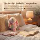 Breathing Stuffed Animal Bunny - 17 Inch Rainbow Anxiety Plush for Kids - Light Up Sleep Aid Toy with Soothing Sound - Calming Stress Relief Easter Gifts