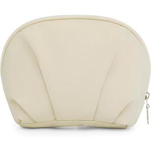 E-Tree Makeup Bag Travel Toiletry Bag Half Moon Small Make up Pouch Cosmetic Case Organizer Cute Waterproof for Girls Women Travel Essentials Toiletries Accessories (Beige)