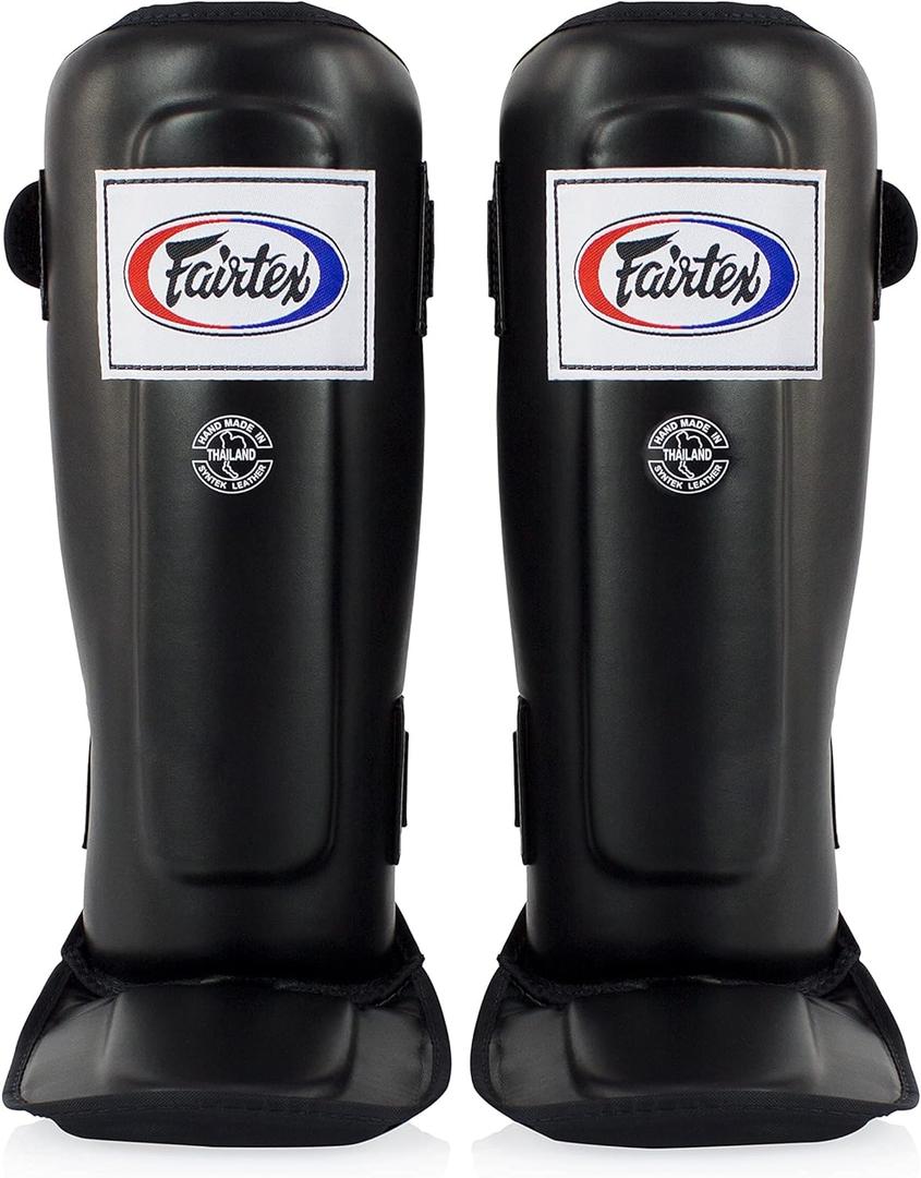 Fairtex SP3 Muay Thai Shin Guards for Men, Women, Kids | MMA Training, Kickboxing | Premium, Lightweight & Durable |Avoid shin splints During Training, Sparring (Large, Black)