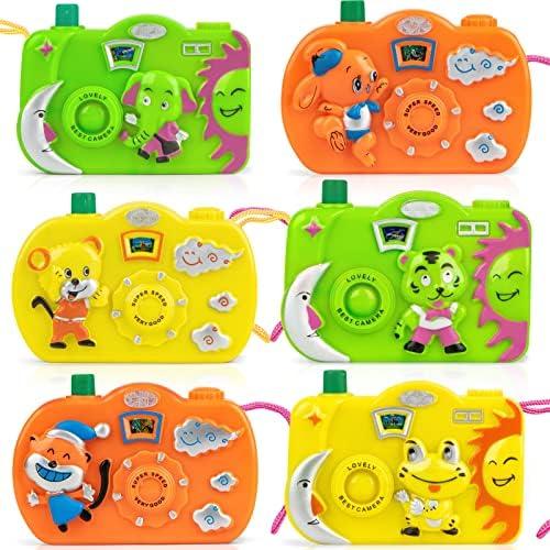 Only11Pcs Kids Toy Camera Set, 3 Color 6 Animal Patterns Viewfinder Camera Bulk for Goodie Bags Fillers Stuffers Return Gifts for Kids Toddlers Birthday Party Favors Age 1-3 3-5 Years Pretend Play Props