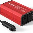 600W Car Voltage Converter Inverter DC 12V to AC 110V Ports Fast Charging Car Charger with Cigarette Lighter Plug with 2 Sockets and 2 USB for Business Trips and Vacation (red)