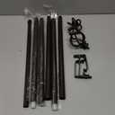 KAMANINA Bronze Curtain Rods for Windows 48 to 84 Inch, Adjustable Single Curtain Rod 32 to 86 Inch(2.6-7.1ft), 3/4 Inch Splicing Drapery Rods with Twisted Cage Finial