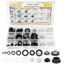 Rubber & Silicone Gasket Washers Kit - 155 PCS, 20 Sizes, Garden Hose Washer with Screen Filter for Seals Repair & Shower Hose/Faucet/Shower Head