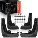 A-Premium 4PCS Mud Flaps Compatible with Tesla Model X 2025-2016 Accessories, Need Drilling Required Mudguards Splash Guards Fender fits Model X 2025-2016 Mud Flaps with Hardware Accessories
