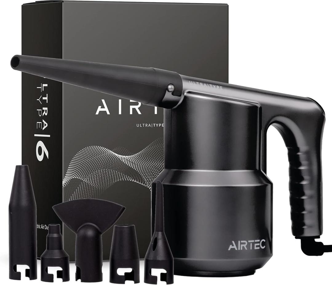 IT Dusters AirTec Ultra Electric Air Duster Blower for PC, Laptop, Console, Electronics and Home Cleaning, Environmental Alternative to Spray air can Duster Keyboard Cleaner (Type 6)