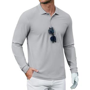 COOFANDY Men's Long Sleeve Polo Shirts Moisture Wicking Golf Shirts Lightweight Athletic Collared Shirt, Small