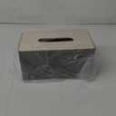 Tissue Box Cover,PU Leather Rectangular Tissue Box Holder,Napkin Dispenser,Decorative Holder/Organizer for Bathroom Vanity Countertop, Nightstand, Coffee Table, Home,Car (Gray Cloth, Plus)