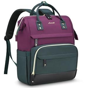 LOVEVOOK Laptop Backpack for Women, 15.6 Inch Work Business Backpacks Purse With Large Capacity, Waterproof Nurse Bag College Bookbag for School, Waterproof Casual Daypack for Travel (Apricot-coffee)