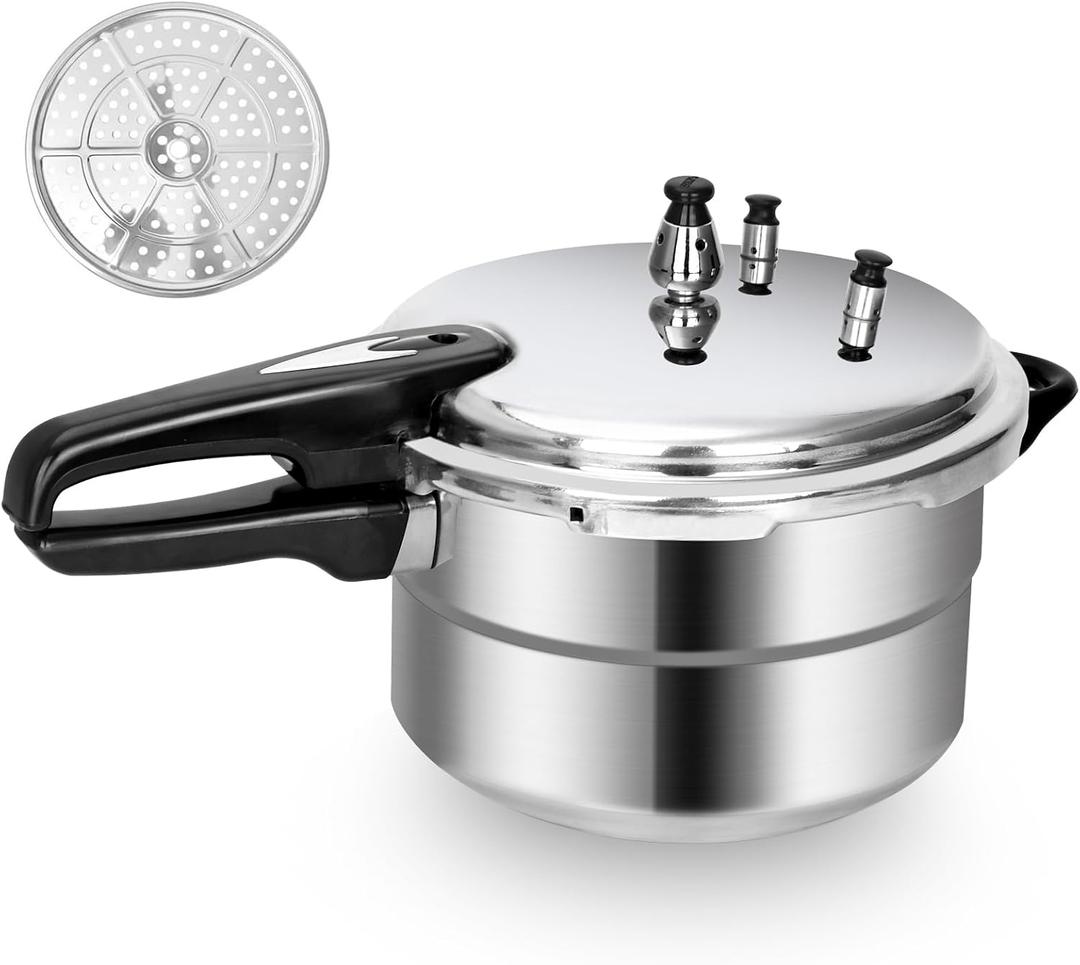 5.3 Quart Pressure Cooker, 10 Psi Induction Compatible Pressure Canner w/Multiple Pressure Control & Protection, Canning Rack Included