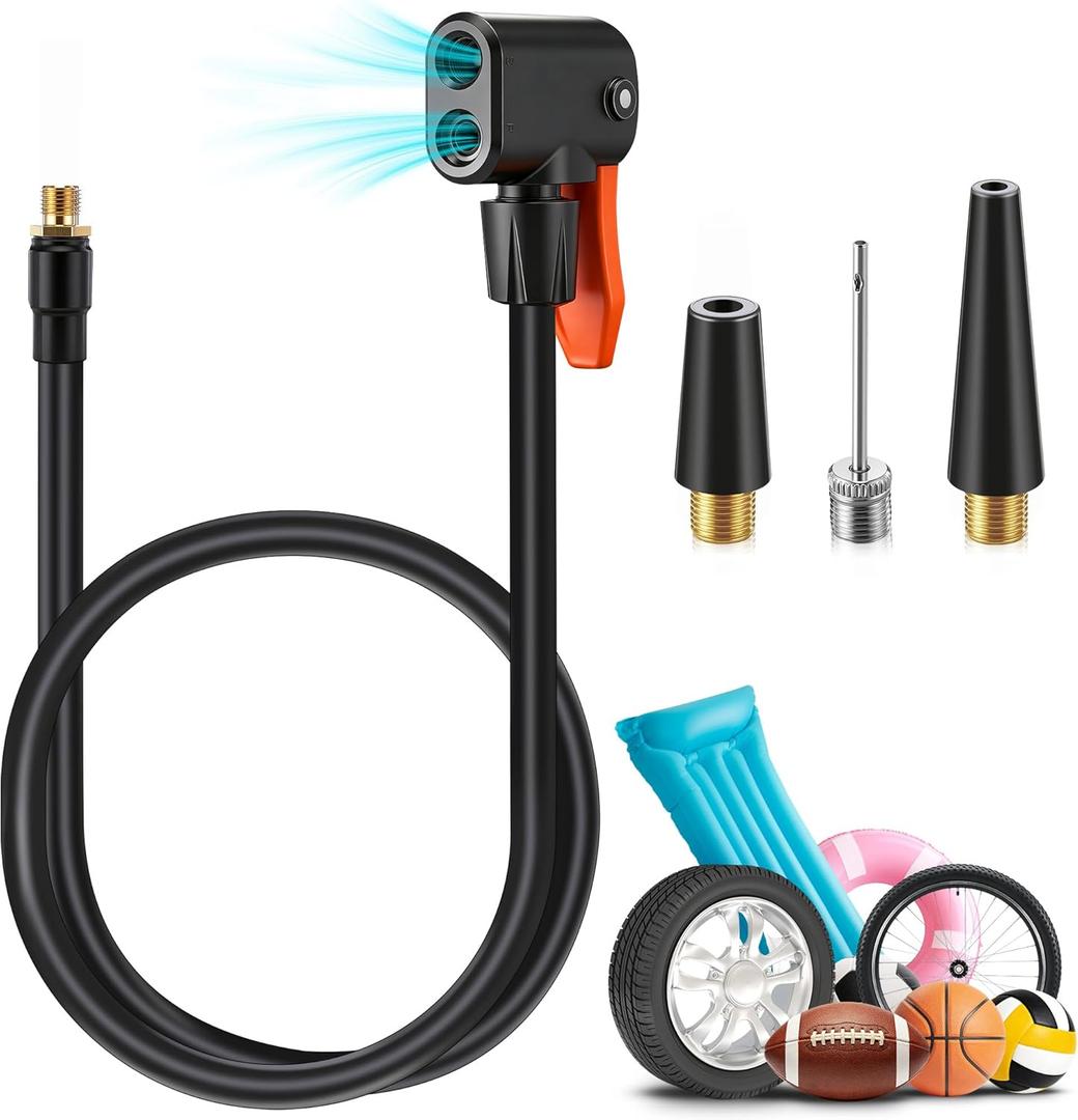 Enhon 32.87'' Presta Valve Adaptor for Schrader and Presta Valve, Tire Inflator Extension Locking Tire Ball Pool Air Chuck, Pump Needles for Car, Motorcycle, Bike, Ball, Swimming Pools Products