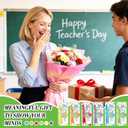 72 Pcs Teacher Appreciation Gifts Bulk End of the Year Teacher Gifts with Acrylic Rainbow Keychain Ballpoint Pen Thank You Cards for Teachers Office