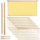 Colingmill 10 Packs Bee Hive Frames Deep Unassembled Bee Frames with Nails Pine Wooden Beekeeping Beehive Frame Pre Drilled Holes for Beekeeping Supplies