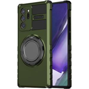 Compatible Samsung Galaxy Note20 Ultra Case with 360Spin Versatile Magnetic Ring Kickstand [Compatible with Magsafe] Military Grade Shockproof Slim Heavy Duty Protection, Green