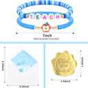 Sureio 9 Pcs Back to School Teacher Bulk Teacher Appreciation Gifts Elastic Clay Beaded Gift with Greeting Cards Envelopes Gold Foil Stickers for First Day of School