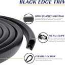 Edge Trim Black U-Channel Rubber Trim Edge with Metal 1/2" X 3/8" - Fit Gap 3/64" to1/4 Car Door Edge Sealing Strip, PVC Weather Stripping with Steel, Metal Edge Protector, 26FT