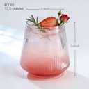 40 Pack 13.5oz Clear Plastic Stemless Wine Glasses - Unbreakable BPA-Free Recyclable Origami-Style Ribbed Disposable & Reusable for Birthday, Weddings, Parties