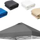10x10ft Replacement Canopy Top with Air Vent— Instant Canopy Top Cover ONLY,Canopy Tent Top Cover for Straight Leg Canopy Frame - for Outdoor Garden Patio Sun Shade，No Frame (Dark Gray)