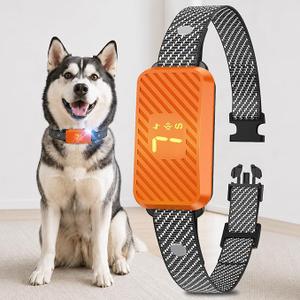 Dog Bark Collar for Dogs, Effective NoBark Collar, Smart Barking Collar, Rechargeable Bark Collar with 7 Sensitivity, 3 Modes, Waterproof, Neon Orange, Adjustable