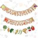 3 Pcs Locally Grown Banner Burlap Bunting Garland and Vegetable Banner for Farmers Market Produce Stand Baby Shower Wedding or Gardener Theme Farm Party Supplies Photo Backdrop