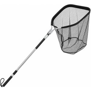 Telescoping Landing Net with Rubber Mesh, 100” Extendable Fishing Net
