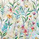 Stained Glass Window Privacy Film Static Cling Decorative Rainbow Window Film, No Adhesive UV Blocking Sun Cling for Bathroom, Bedroom, Glass Doors, Removable Colorful Floral, 23.6 x 157.5 in