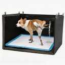 THINMUHAND Dog Toilet with High Walls - Indoor Male Dog Pee Station & Litter Box, No-Spill Dog Pee Pad Holder, Waterproof, Easy to Install & Clean (33" L x 25" W x 17" H)