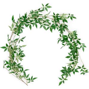 Ling's Moment 5.8ft Rosa Banksiae Artificial Garland, Real Touch Silk Laurel Leaf Vine for Wedding Arch, Table Centerpiece & Event Decor, Faux Greenery Filler for Elegant Arrangements