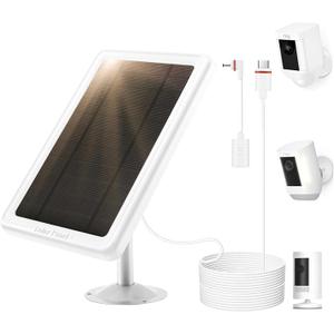 5W Solar Panel Charger for Ring Camera, Compatible with Ring Stick Up Cam/Pro Battery, Spotlight Cam Plus/Pro Battery 10ft Cable -1Pack