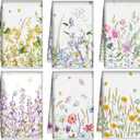 Redbaker 6 Pcs Floral Kitchen Towels Wildflower Print Dish Towels for Kitchen Absorbent Flower Butterfly Hand Decorative Set for Spring Holiday Bathroom Housewarming Gift(Classic Color,Flower)