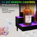 LED Lighted Liquor Bottle Display Shelf Wall Mount Wine Rack, 2 Tiers 24Inch Bar Bottle Display Shelf with Glass Holder Remote and App Control for Home Bar Party Whiskey Coffee Bottles Display