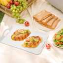 2 Pcs Serving Platters and Trays, 16" x 10" Rectangle Melamine Serving Platter Large Servings Dishes White Reusable Tray for Wedding Decor Snack Fruit Desserts Pantry Organization