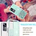 Compatible with Xiaomi 12T Pro Case Glitter Clear Green, Phone Case for Xiaomi 12T Pro Silicone Transparent Soft TPU Women Girls Shockproof Protective Slim Cover (Green)