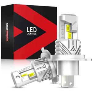 LASFIT BEAM H-4 Light Bulb, 2026 Upgrade H-4 90-03 Bulbs Halogen Replacement, 6000K Cool White All-in-one H-4 Bulb, Fanless and Mini Size, Plug and Play for ATV/UTV, Motorcycle Light, Pack of 2