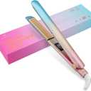 DORISILK Colorful Flat Iron 450 Degrees, Ceramic Hair Straightener and Curler 2 in 1, 30s Fast Heat Straightening Iron for Hair, Dual Voltage Hair Iron 1 Inch Salon Control Temp Gift for Women Girls