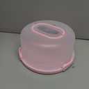 RTUDOPUYT Cake Carrier with Lid and Handle, Fit 10’’ Cake Stand with Lid, Cake Transport Storage Container, Cake Containers Cover Stand with Lids, 3 Secure Side Closures (Pink)