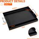 LotFun 17" x 13" Carbon Steel Cooking Griddle for Outdoor Gas Grill, Universal Griddle Flat Top Plate Insert with Grease Groove and Removable Handles for Electric/Charcoal/Gas Grill, Camping,Party