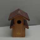 Water Proof Bluebird House for Outside, 2 Layers Metal Roof Water Proof, Outdoor Lifetime Durability Solid Cedar Wood Bird House for Pole, Secure Latch, Updated 1.5" Hole Size (Comfy Mansion)