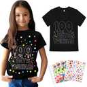 100 Days of School DIY Shirt Kit Kids 100th Day of School Shirt for Girls and Boys Craft Teacher Classroom Party(Sweet,5-7)