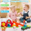 Toddler Toys for 1 2 3 Year Olds, Farm Animal Barn Playset with Animals Figures and Tractor Toy, Montessori Learning Toy for Toddlers 1-3, Christmas Birthday Gifts for Baby Boys Girls Age 12-18 Months