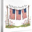 Patriotic 4th of July Decoration, Vintage Americana Patriotic Tiered Tray Decor for Independence Day Sign, American Memorial Day Red White and Blue Decoration for Home Kitchen 5x5 inch