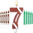 Photect 11 PCS Football Birthday Candles Number 59 Candle Sports Cake Topper Decor Football Themed Birthday Cake Decorations for Boys Girls Kids Party Supplies(Number 7)