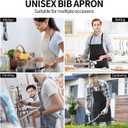 Perinsto Waterproof Apron with 2 Pockets Kitchen Chef Aprons Bibs for Cooking Baking (African Black Woman #02)