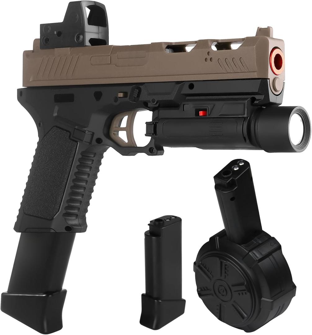 Gel Toys X8,Upgrade Version for X2 Full Auto Gel Toys with Goggles and Drum,for Christmas Easter Outdoor Games, Ages 14 Years Old and up and Adults,Sandy