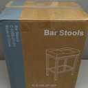 DUMOS Saddle Bar Stools Set of 4, 24 Inch Counter Height Stools with Curved PU Leather Surface, 3.7" Thick Upholstery Bar Height Stools with Footrest for Kitchen Island, Dining, Cafe, Gray