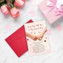 4 x Ogeby Romantic Hand Holding Valentine's Day Card for Him Her, Valentines Love Letter Card for Husband Wife Partner, Every Day With You To My Favorite Day