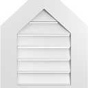 TrueCraft PVC Peaked Top Surface Mount Gable Vent, 18"W x 24"H Overall Frame Size, 11/12 Pitch: 1" x 3-1/2" Standard Trim Frame, Functional