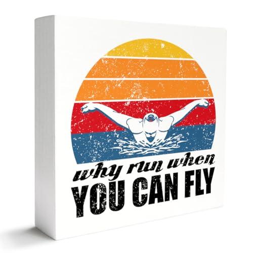 Swimming Gifts for Women Men Coaches, Funny Swimmer Gifts for Women Men Coach, Swimming Swim Lover Coach Gifts for Swimmers, Swimming Lover Swimmer Decor for Room, Swim Team Decorations, You Can Fly