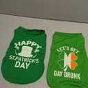2-Pack st Patricks Day Dog Shirt Irish Holiday Green Dog Shirts with Shamrock Patterns Pet Saint Patricks Clover Clothes Outfit Sleeveless T-Shirt for Small Medium Large Dogs, M