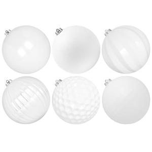 Benjia Extra Large Size Outdoor Christmas Ornaments, Oversized Huge Big Shatterproof Xmas Christmas Plastic Balls for Outside Lawn Yard Tree Hanging Decorations (6"/150mm, White, 3 Packs)