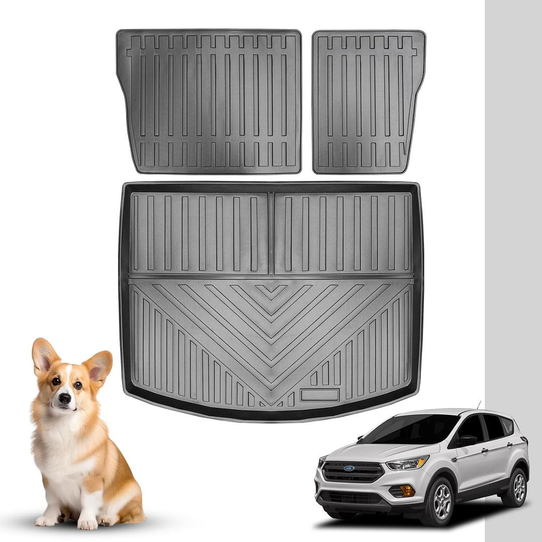 All-Weather Cargo Mats Compatible for Ford Escape Trunk Mat Backrest Mat,Trunk Mat Rear Seat Back Cargo Cover Protector Fit for Ford Escape 2013 2014 2015 2016 2017 2018 2019 Accessories